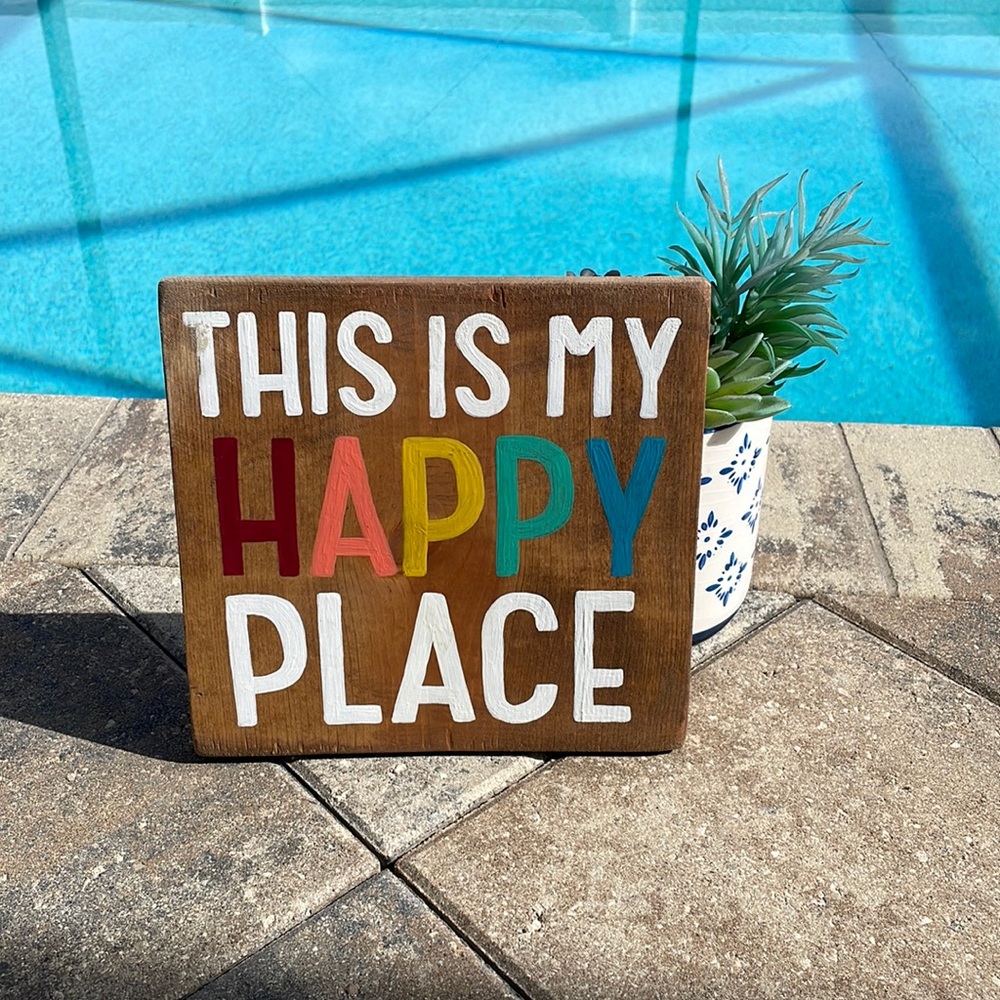 Wooden Sign Happy Place